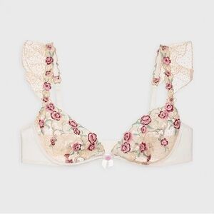 NWT $109 FOR LOVE & LEMONS & VS Underwire Bra Floral Embroidered Lace Bra -38DD